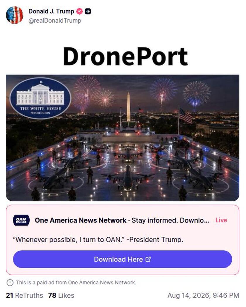 Post preview from Donald Trump