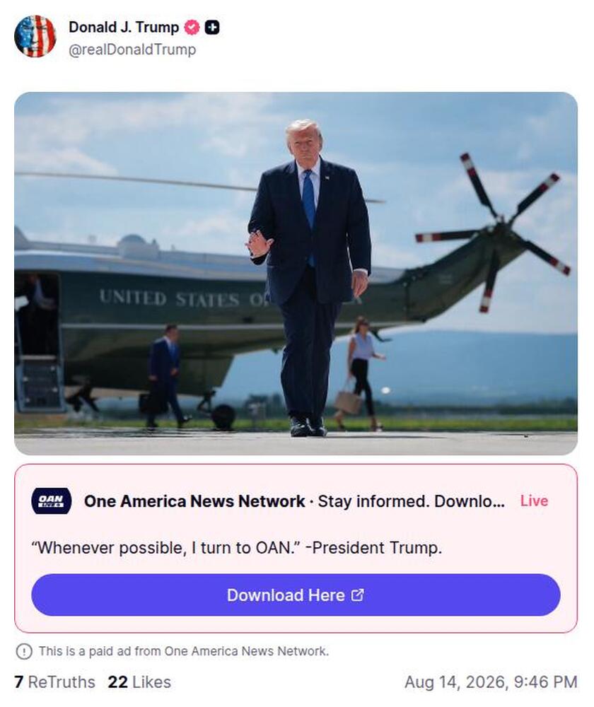 Post preview from Donald Trump
