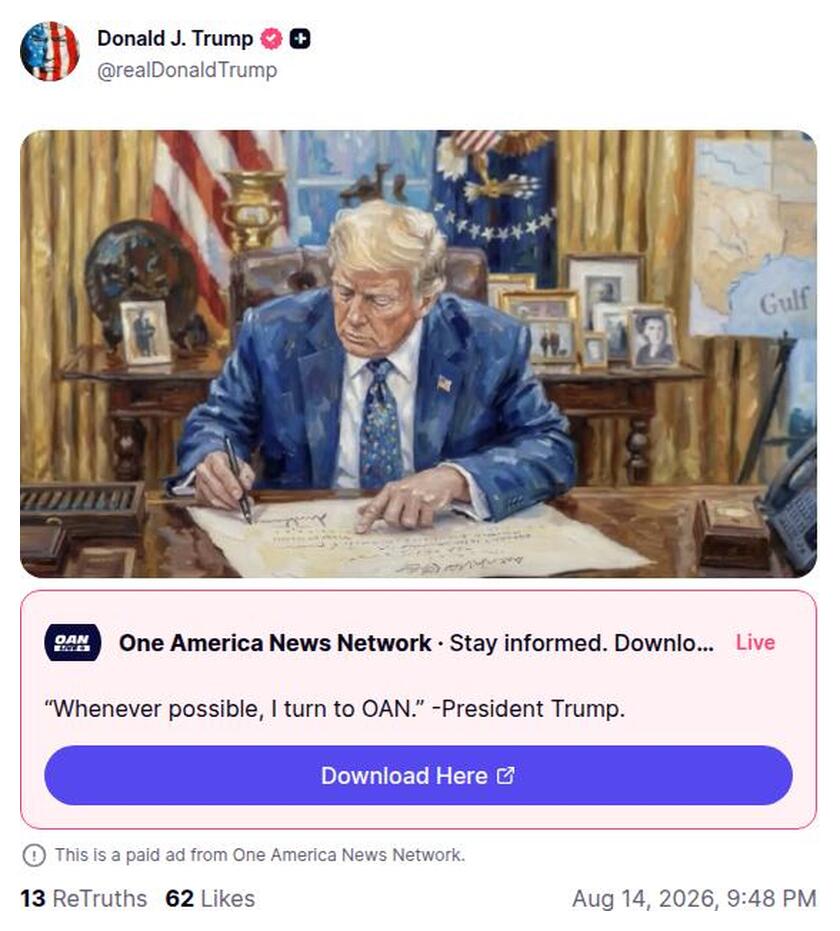 Post preview from Donald Trump