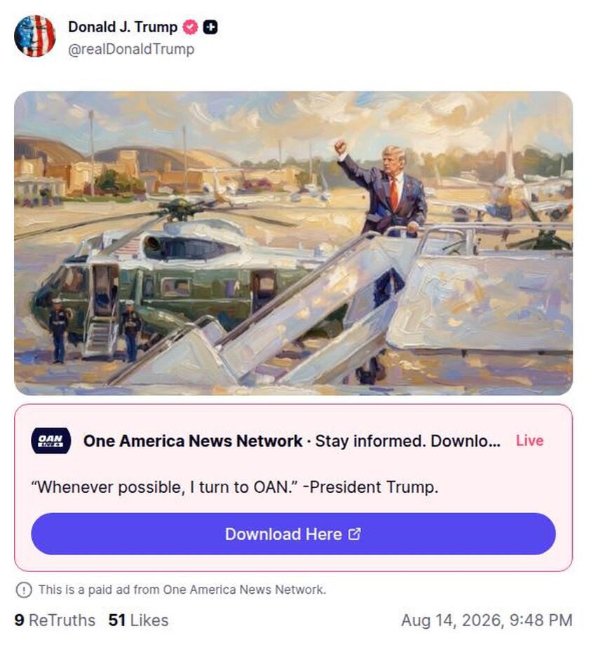 Post preview from Donald Trump