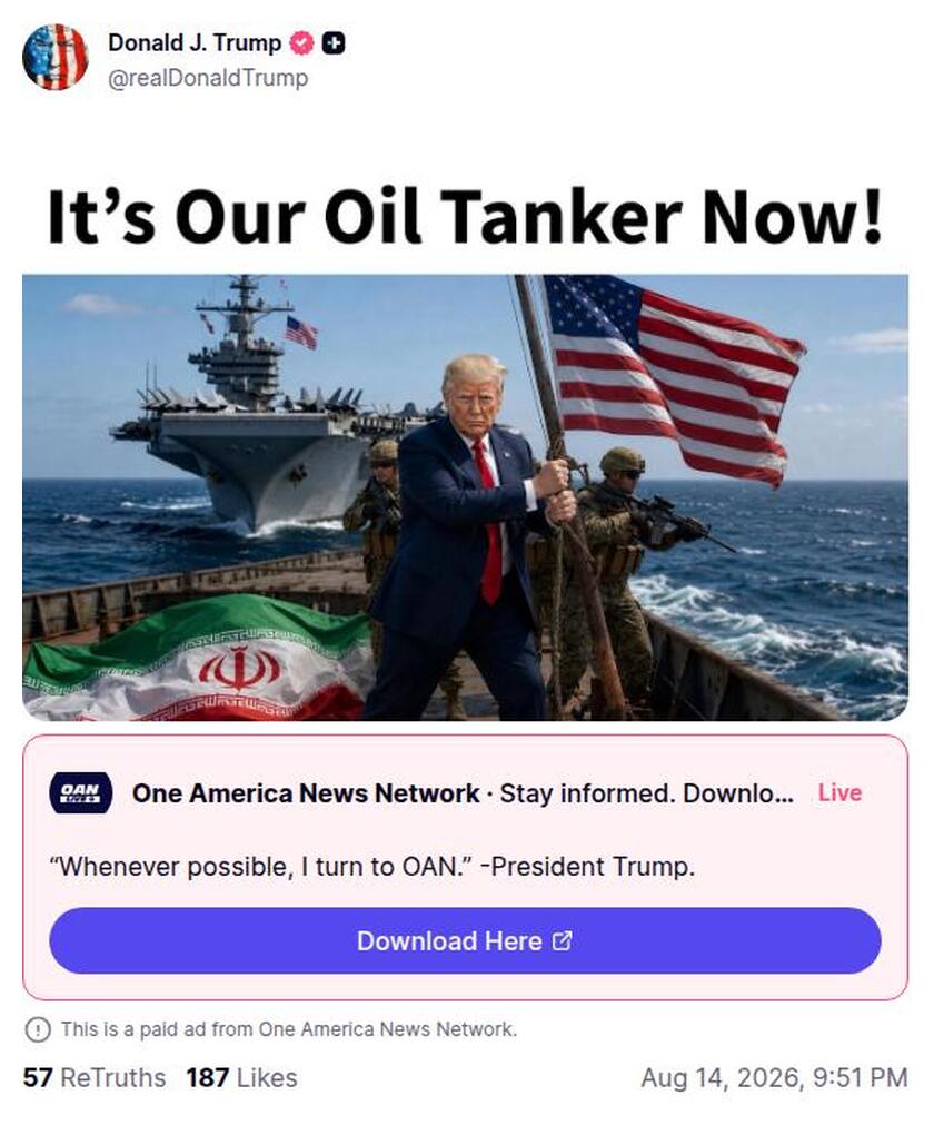 Post preview from Donald Trump