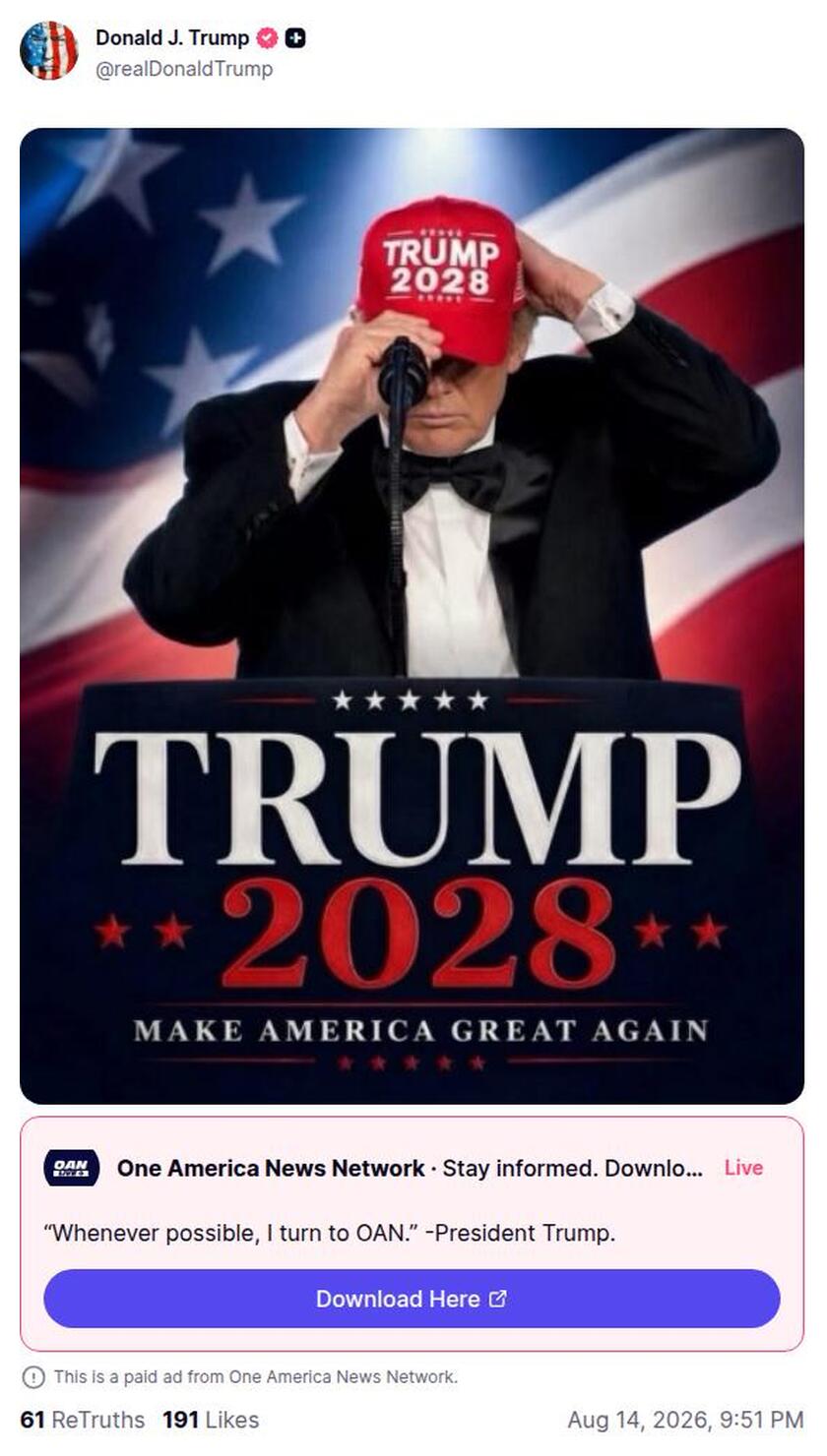 Post preview from Donald Trump