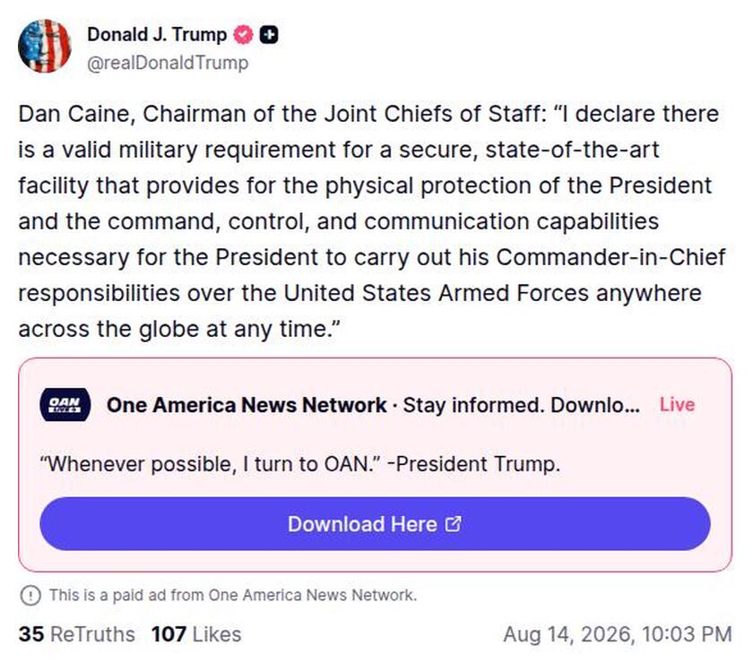 Post image from Donald Trump