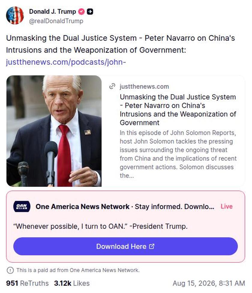 Post image from Donald Trump