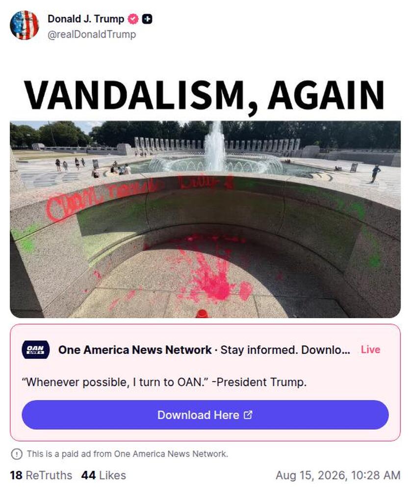 Post preview from Donald Trump