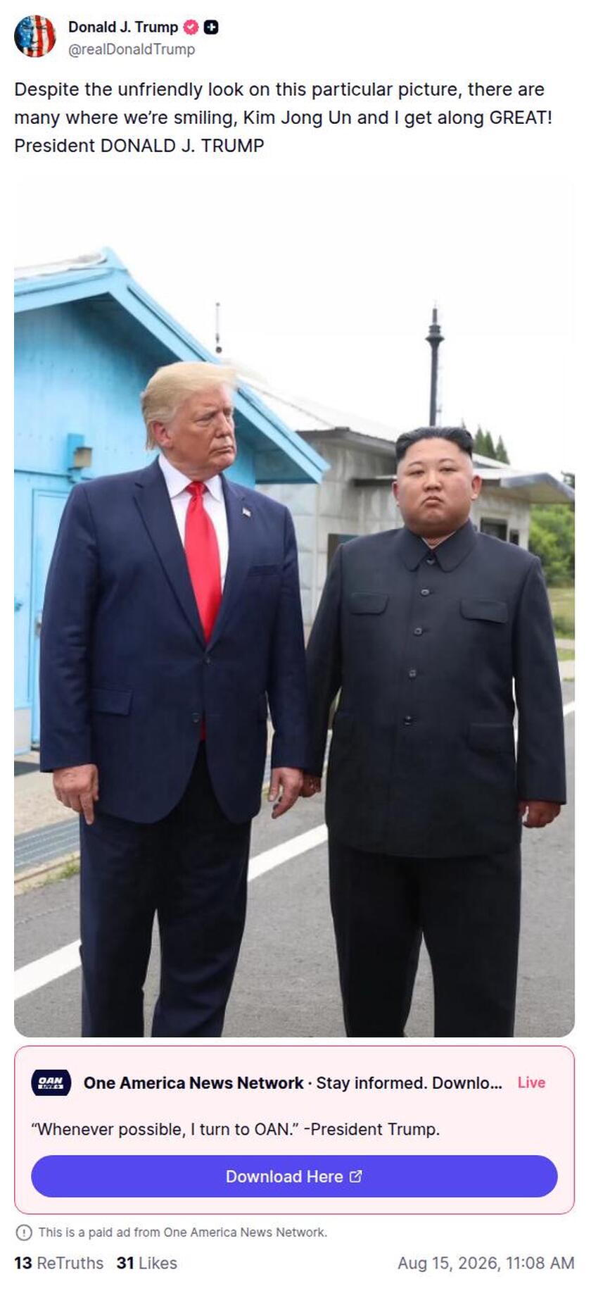 Post image from Donald Trump