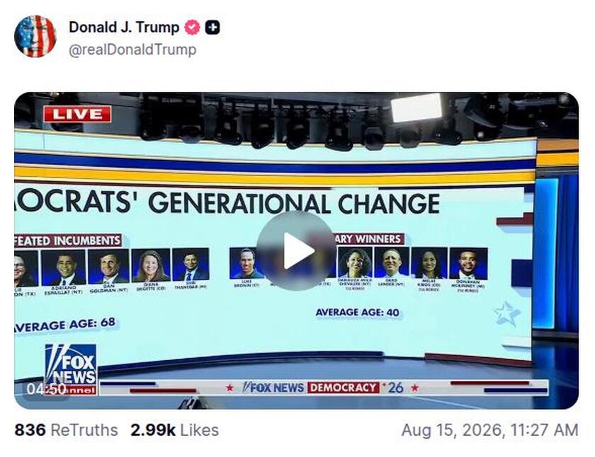 Post preview from Donald Trump