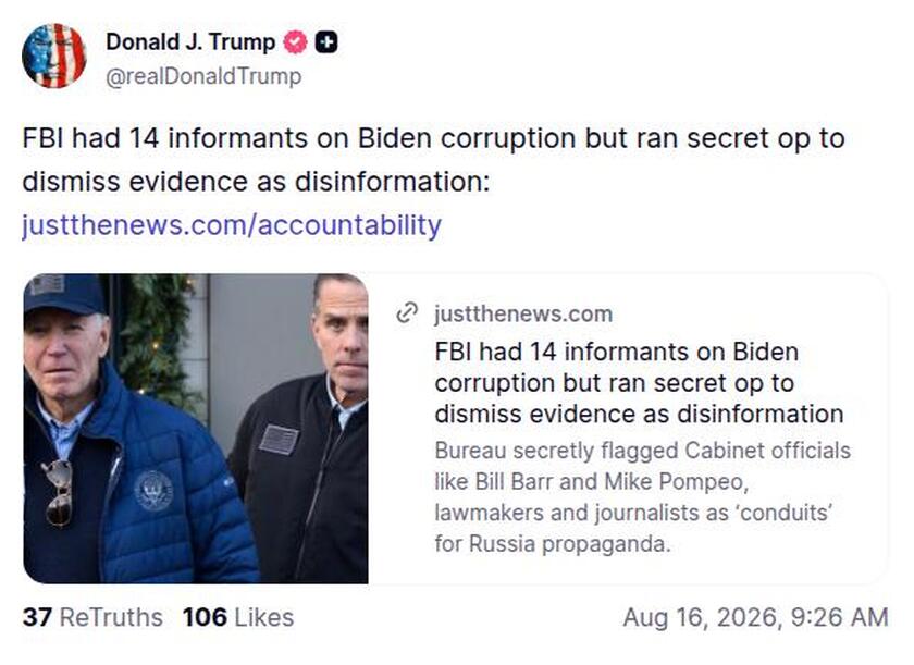 Post image from Donald Trump
