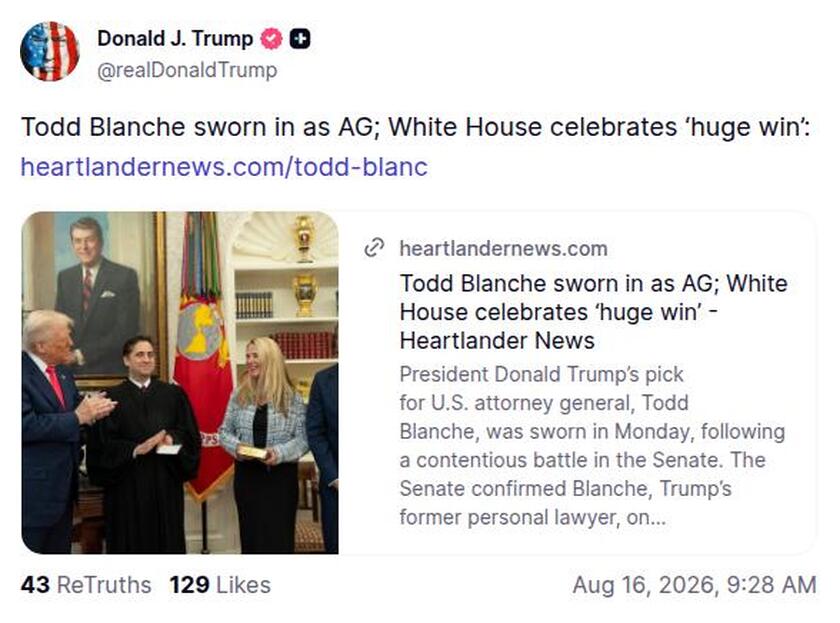 Post image from Donald Trump