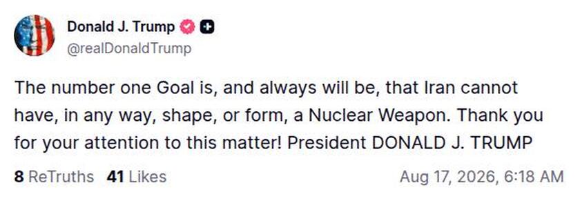 Post image from Donald Trump