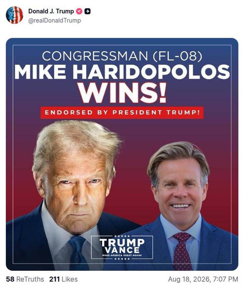 Post preview from Donald Trump