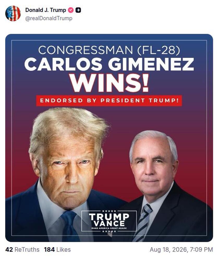 Post preview from Donald Trump