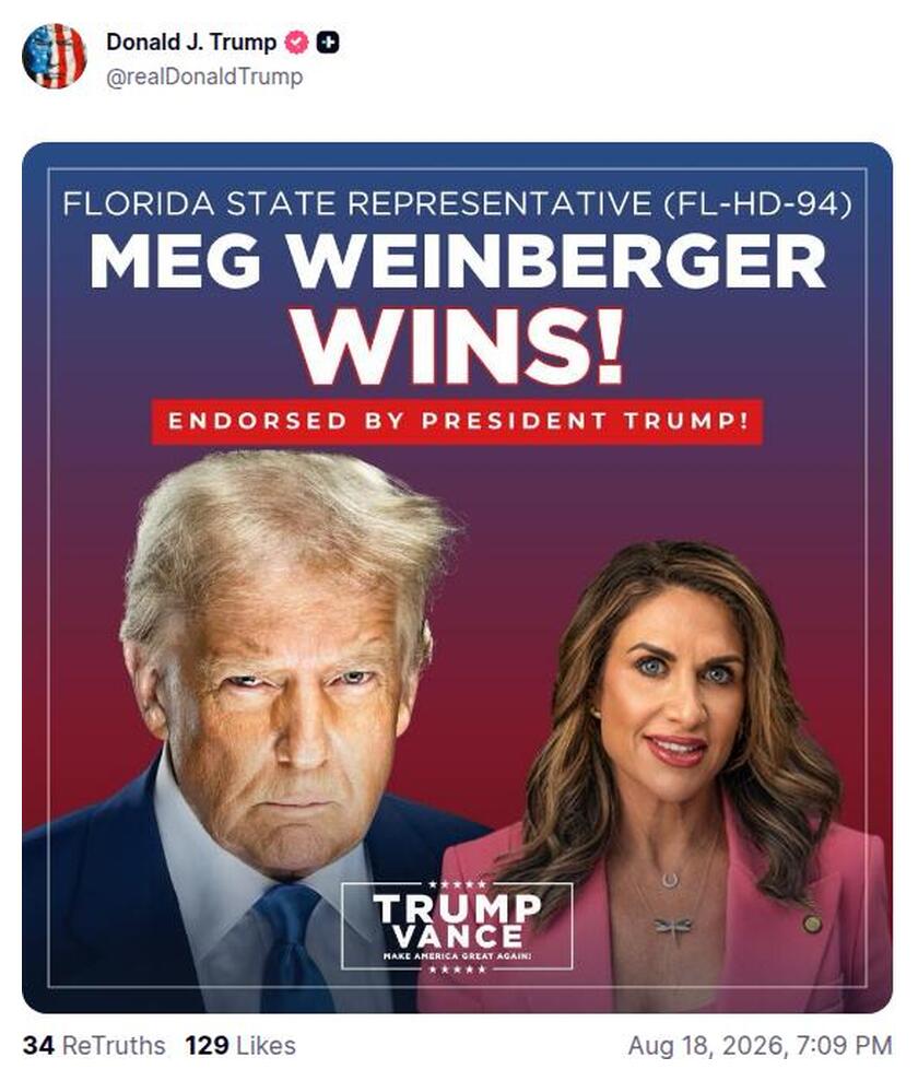 Post preview from Donald Trump