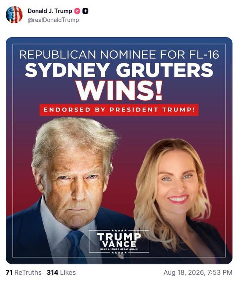 Post preview from Donald Trump