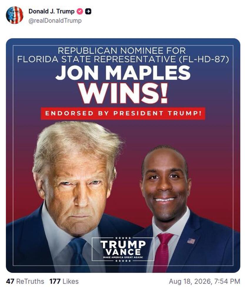 Post preview from Donald Trump