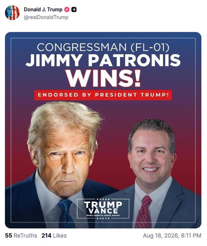 Post preview from Donald Trump