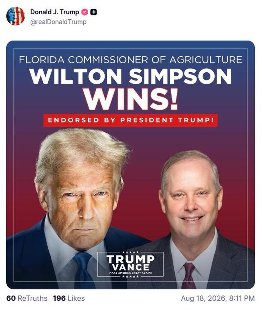 Post preview from Donald Trump