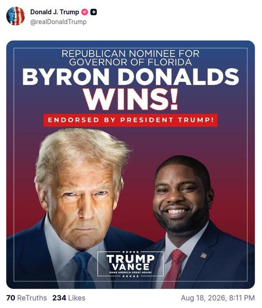 Post preview from Donald Trump