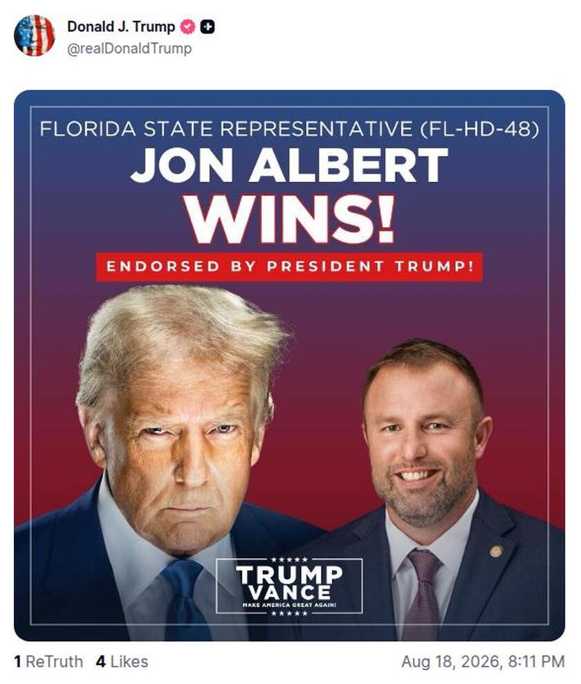 Post preview from Donald Trump