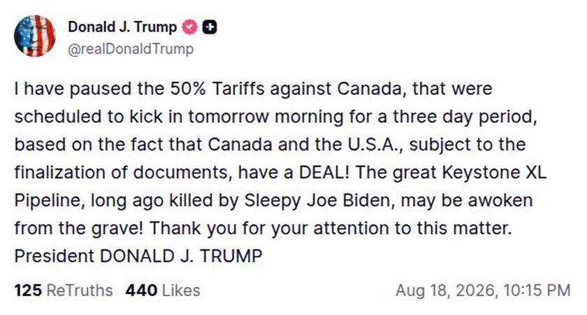 Post image from Donald Trump