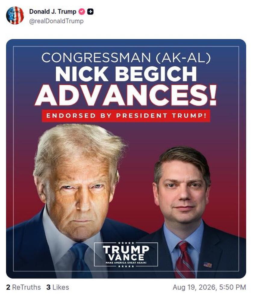 Post preview from Donald Trump