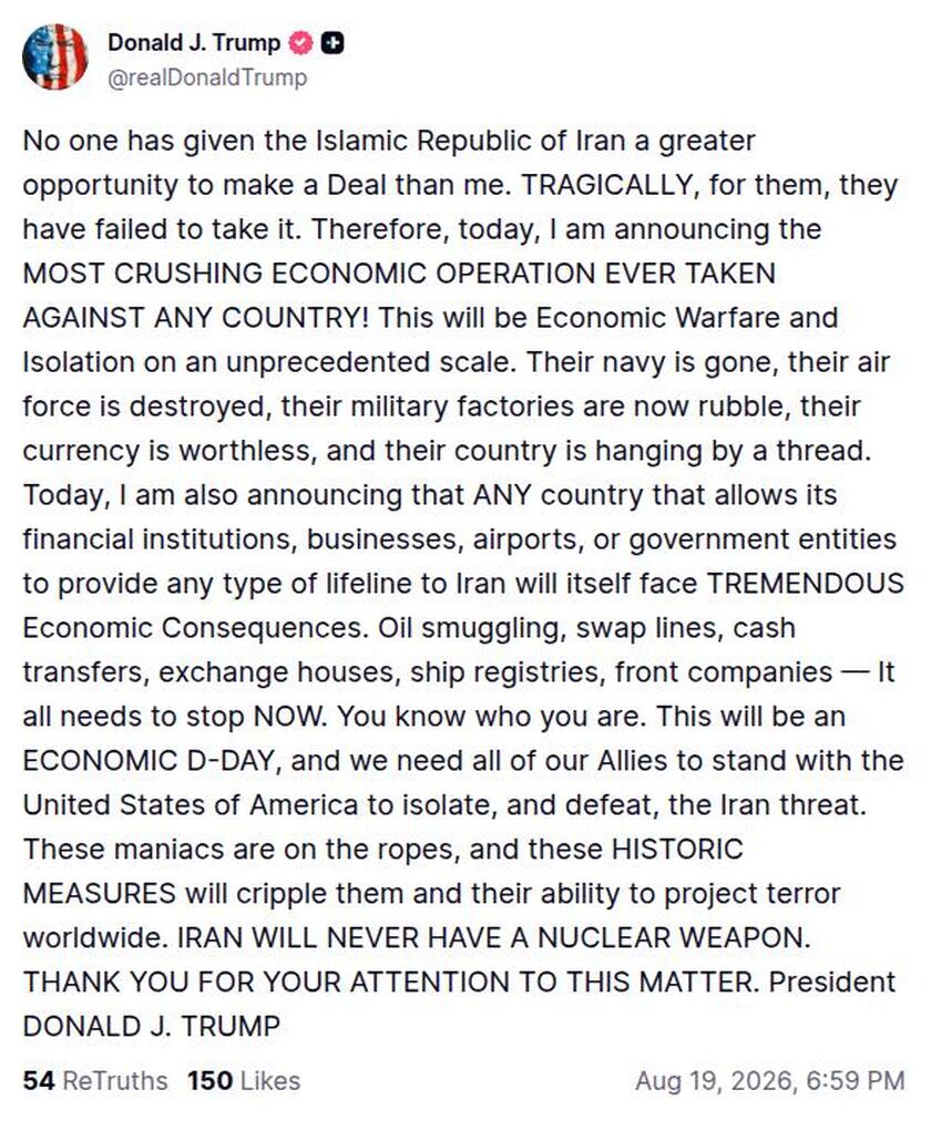 Post image from Donald Trump