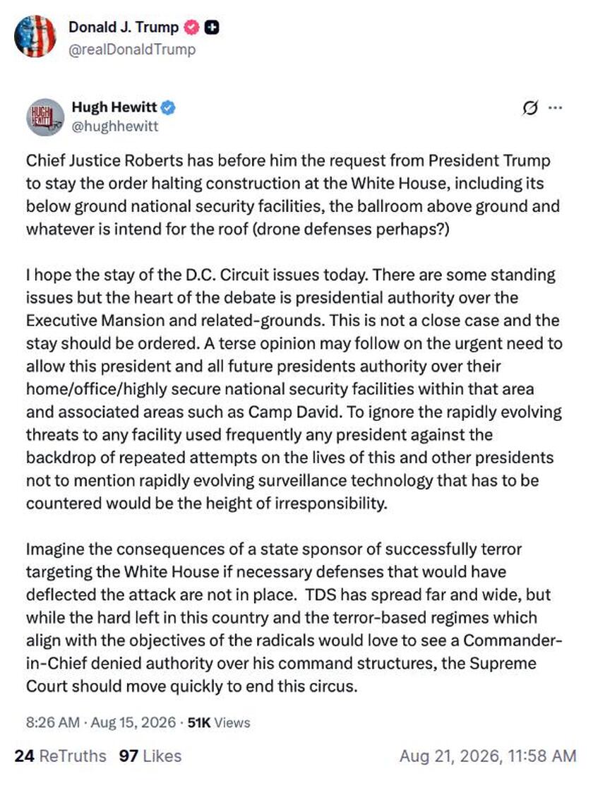 Post preview from Donald Trump