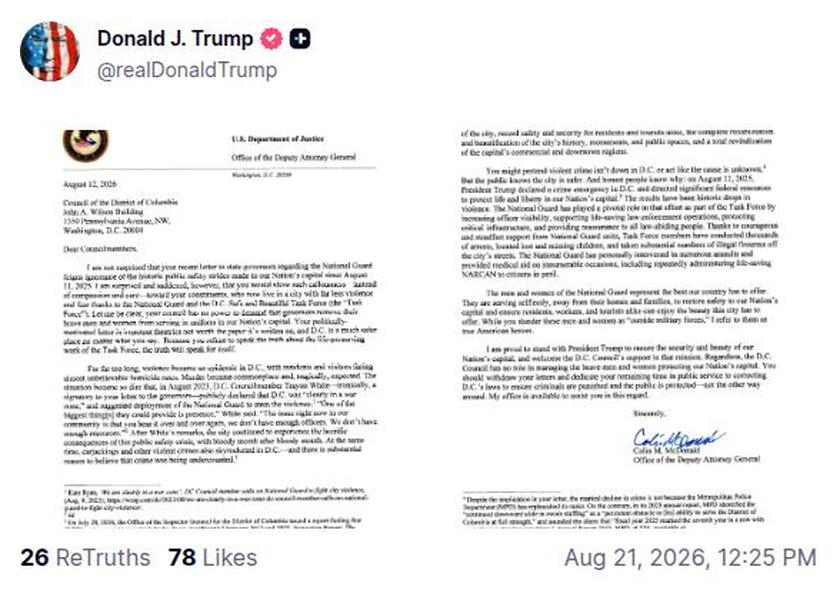 Post preview from Donald Trump