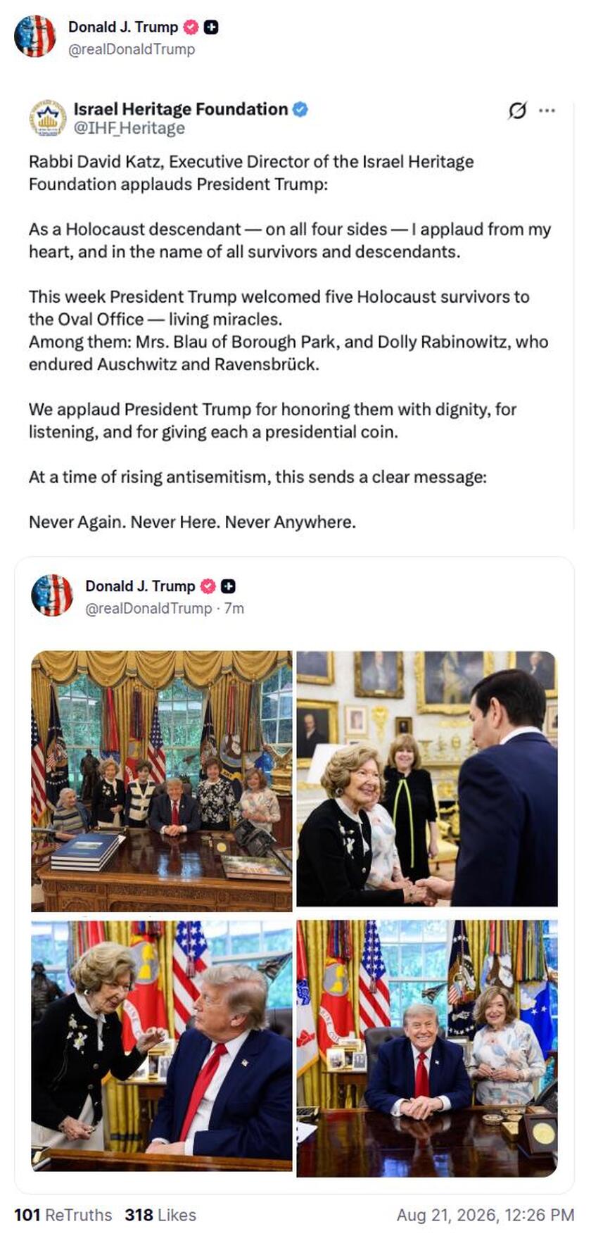 Post preview from Donald Trump