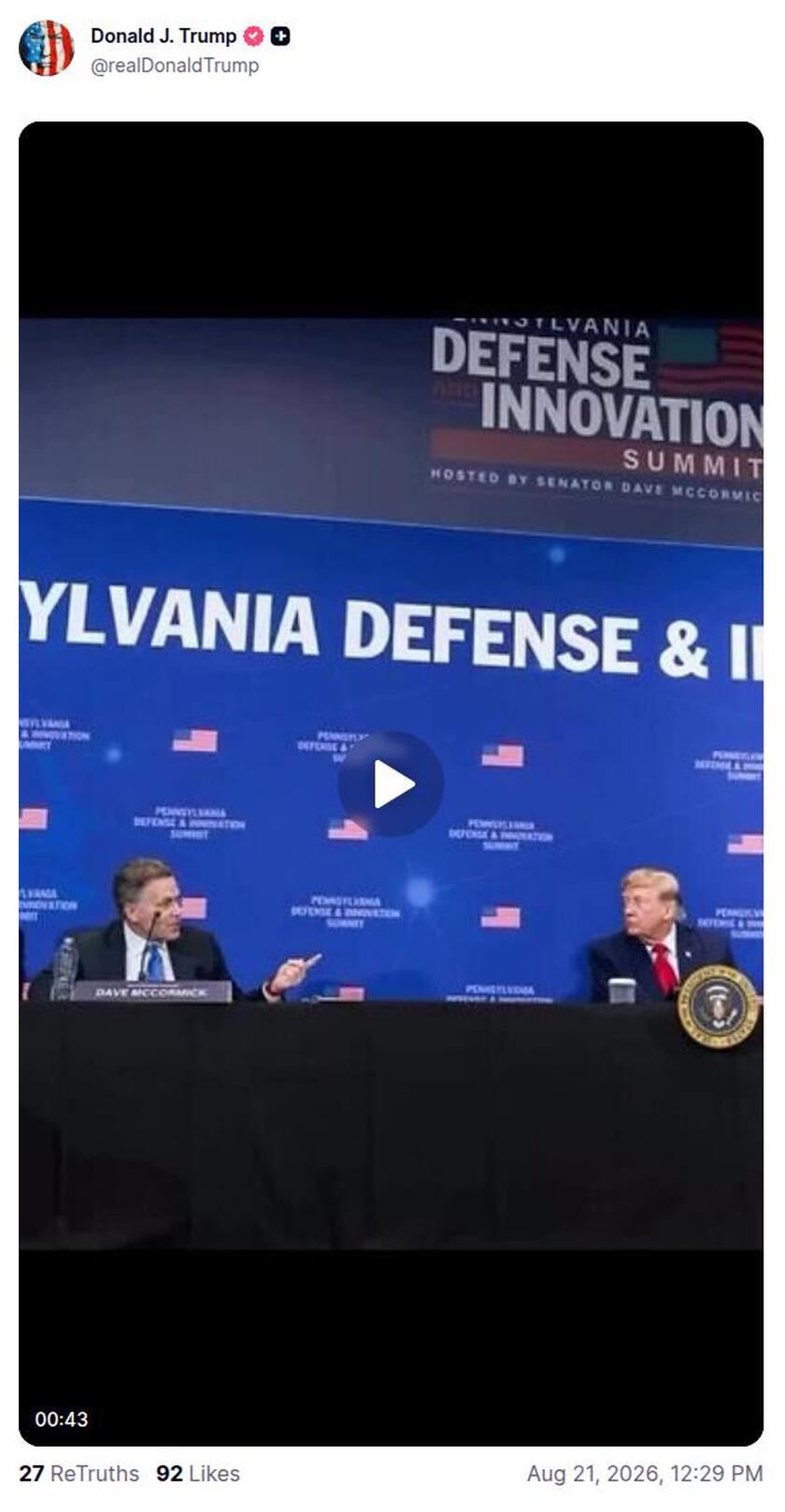 Post image from Donald Trump