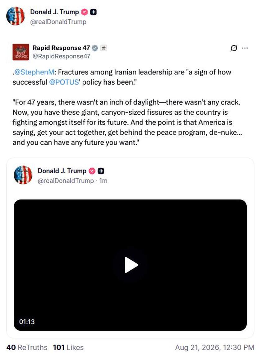 Post image from Donald Trump