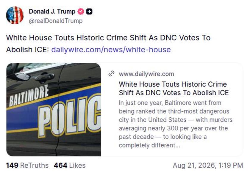 Post image from Donald Trump