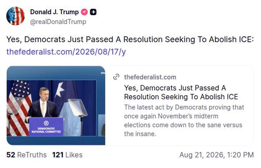 Post image from Donald Trump