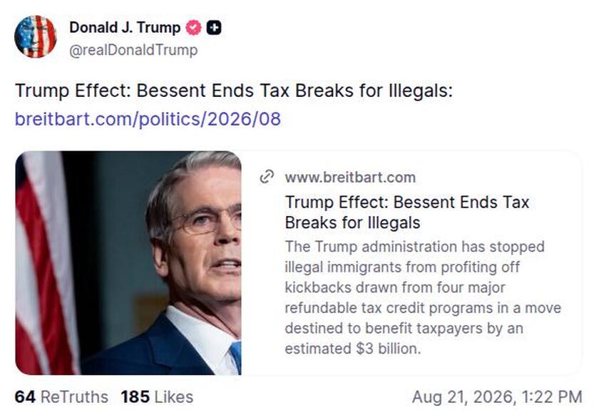 Post image from Donald Trump