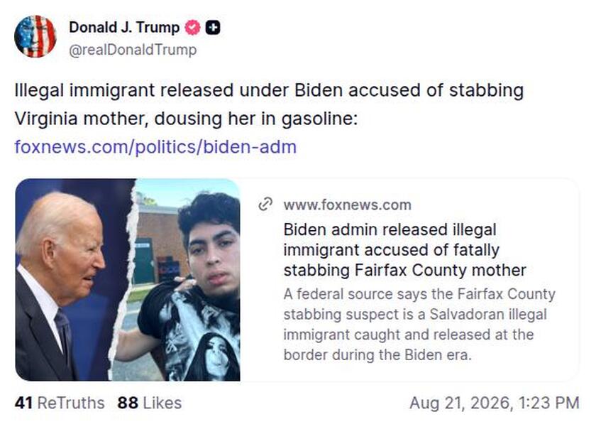 Post image from Donald Trump