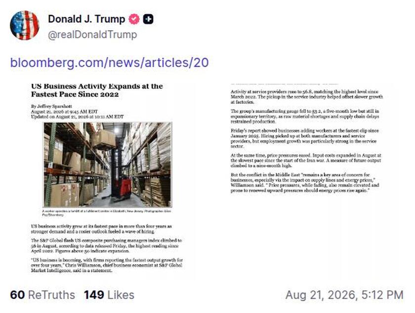 Post image from Donald Trump