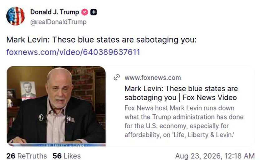 Post preview from Donald Trump