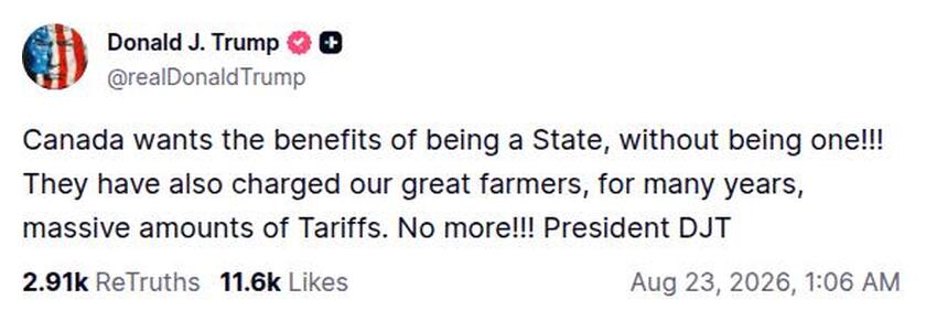 Post preview from Donald Trump