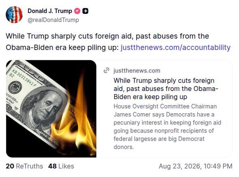 Post preview from Donald Trump