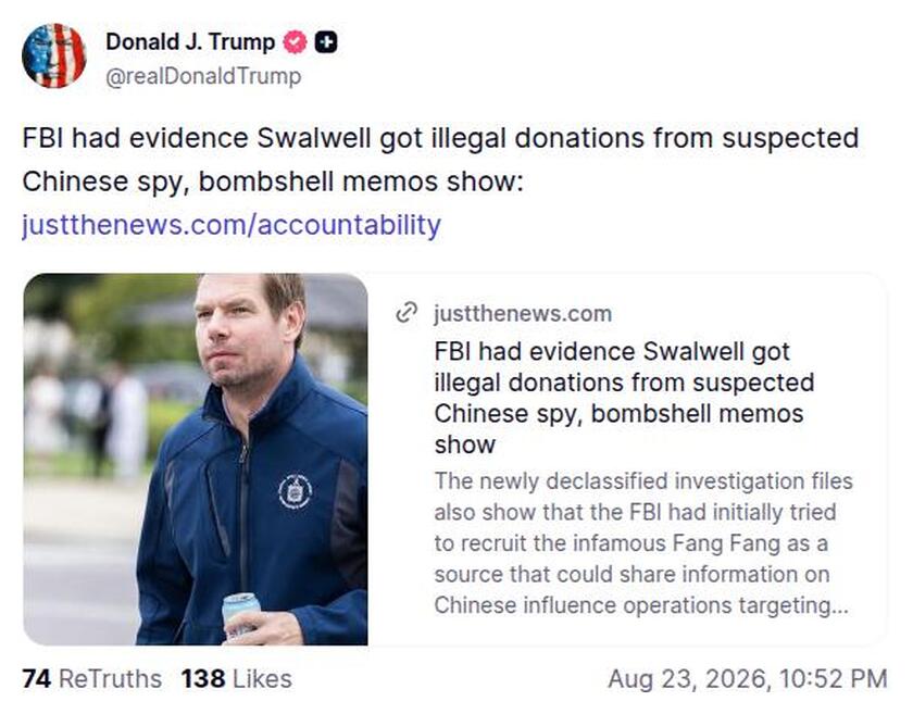 Post preview from Donald Trump