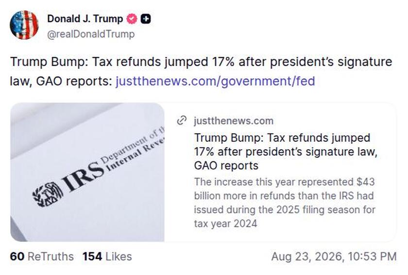 Post preview from Donald Trump