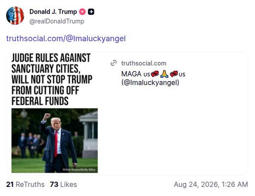 Post image from Donald Trump