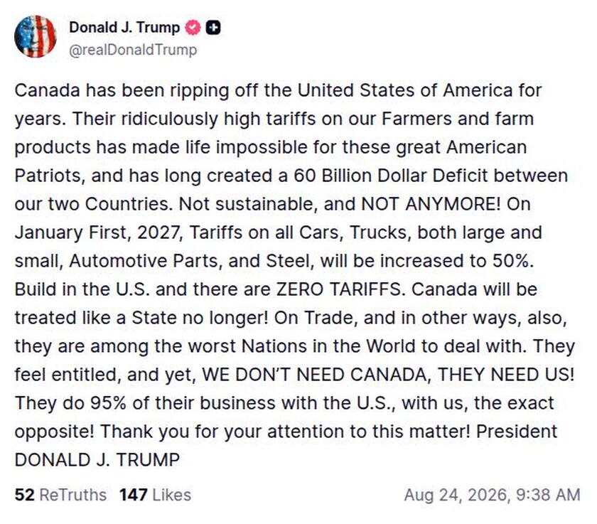 Post image from Donald Trump
