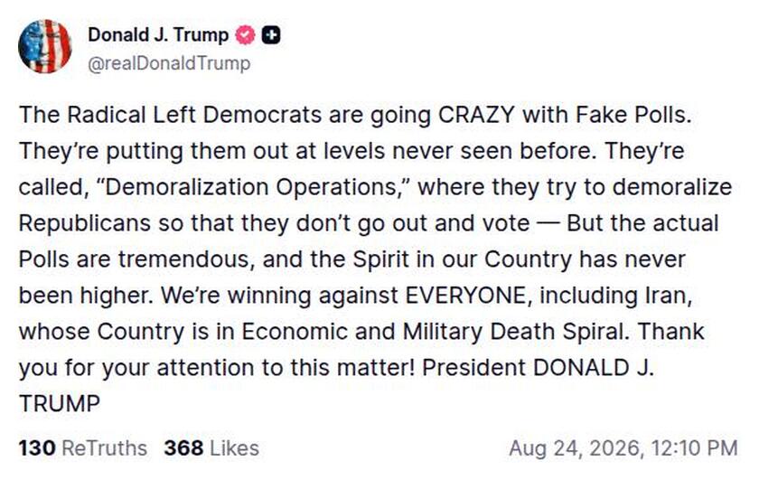 Post preview from Donald Trump