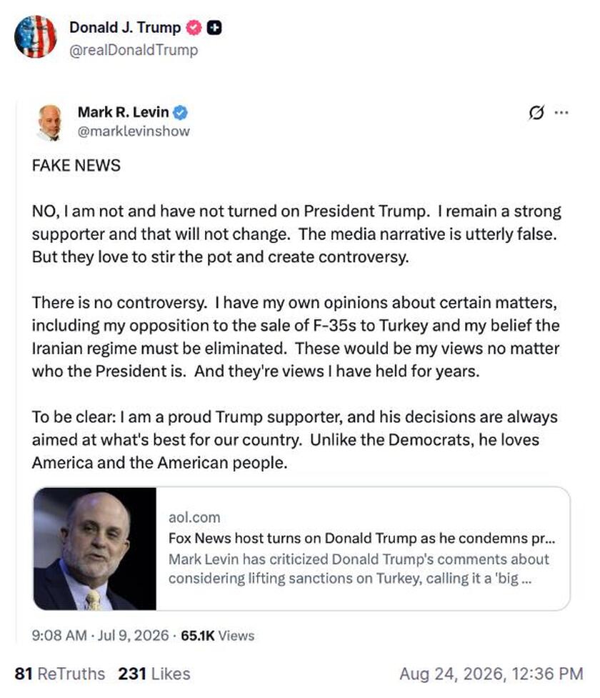 Post image from Donald Trump