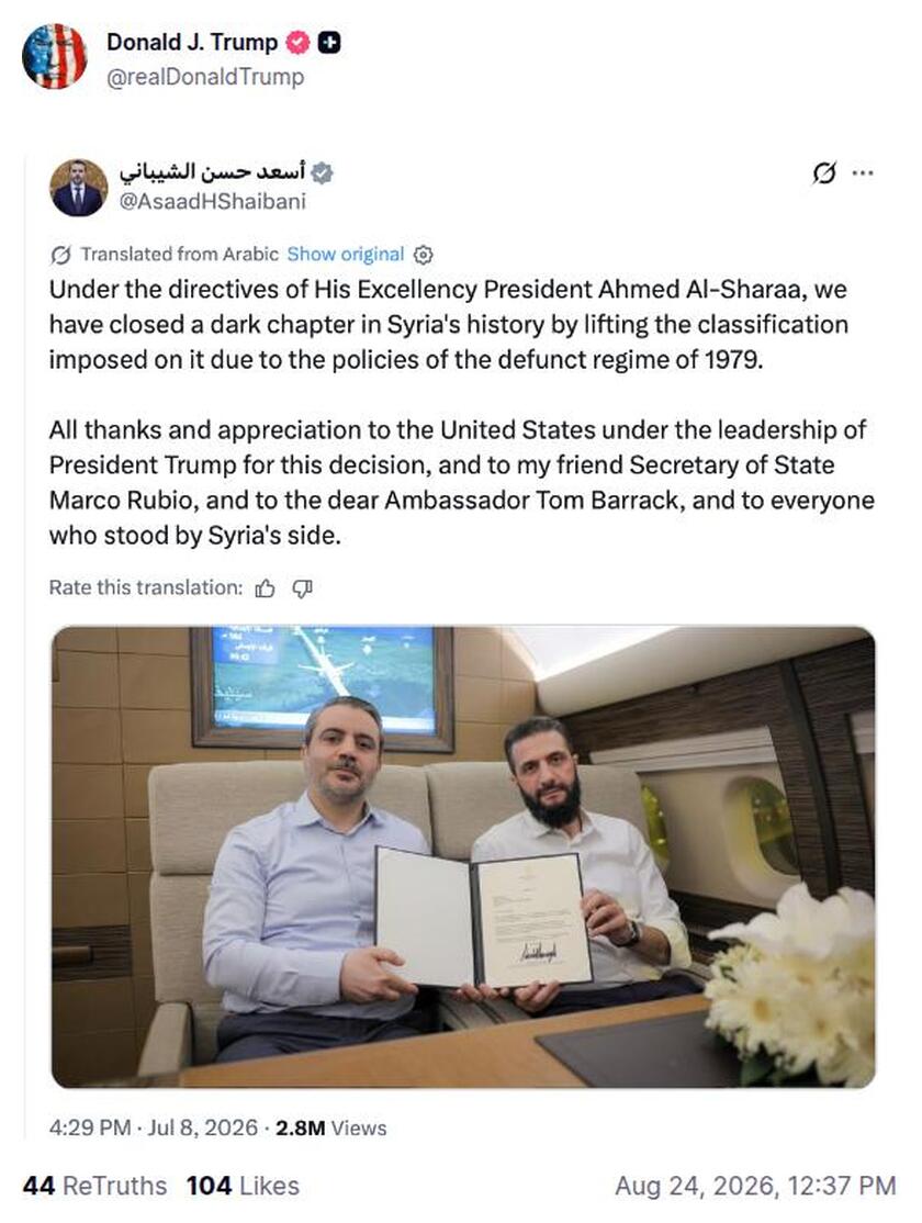 Post image from Donald Trump