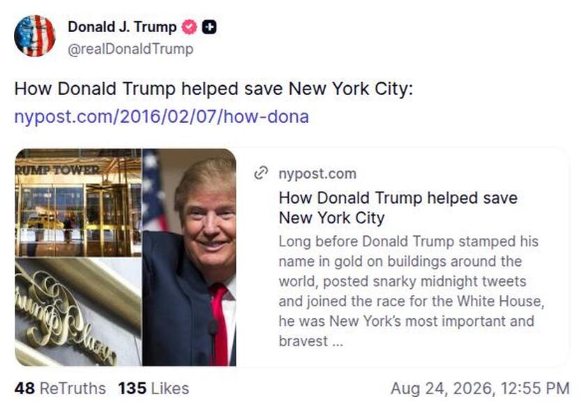 Post image from Donald Trump