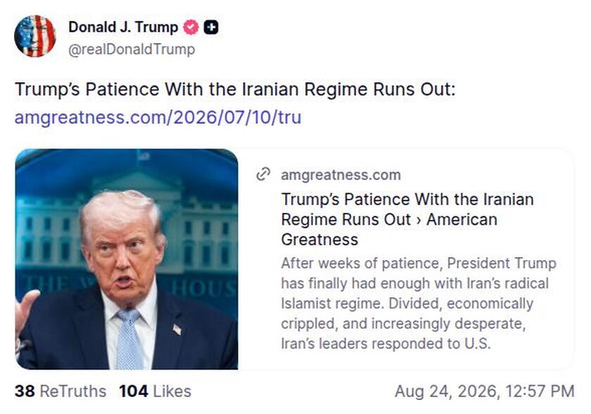 Post image from Donald Trump