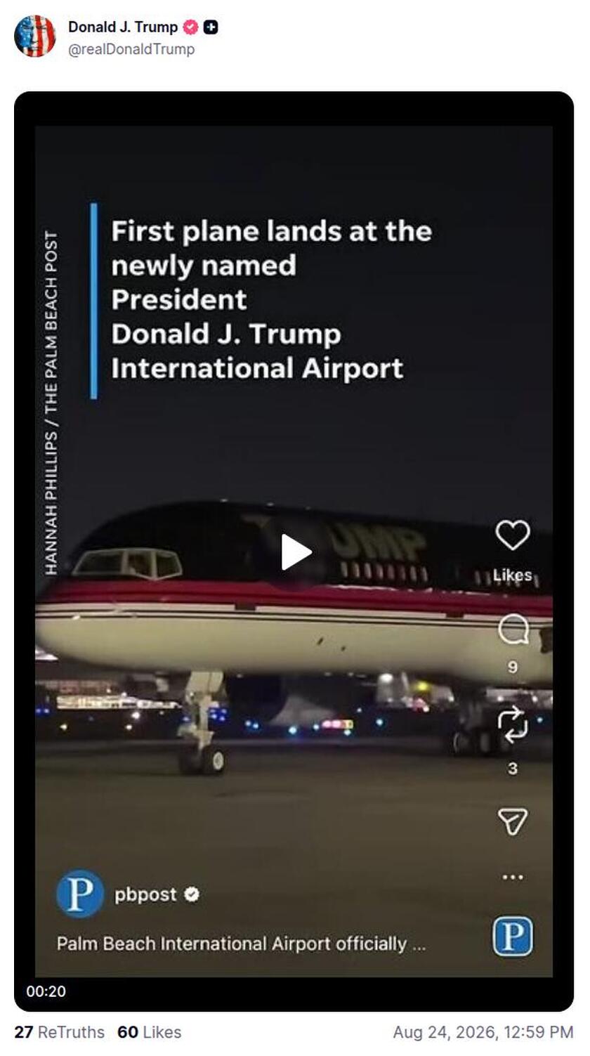 Post preview from Donald Trump