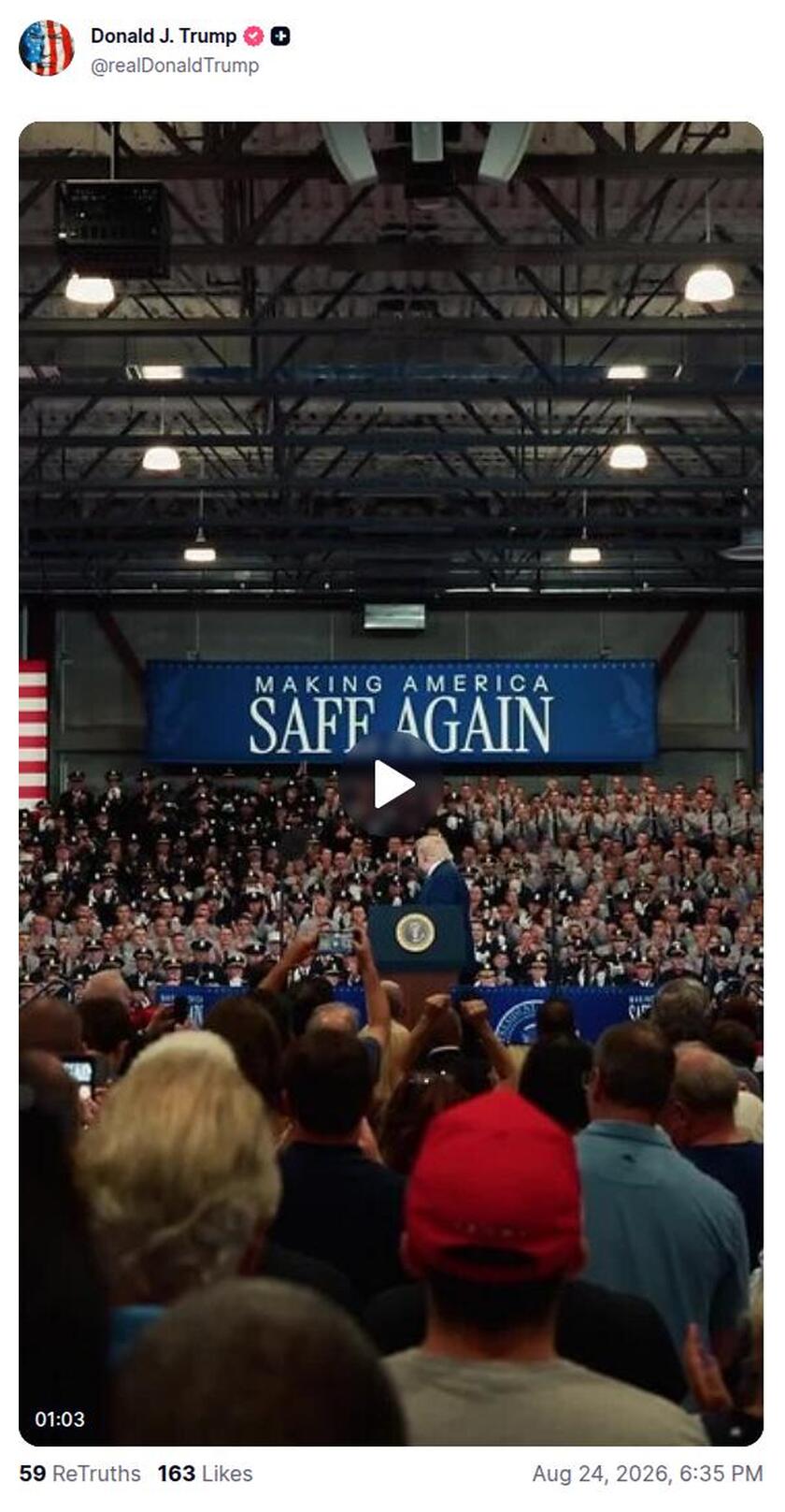 Post preview from Donald Trump